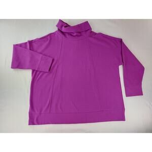 J. Jill Fit Women's Athleisure Fuscia Cowl Neck Pullover 3/4 Sleeve Petite XLP